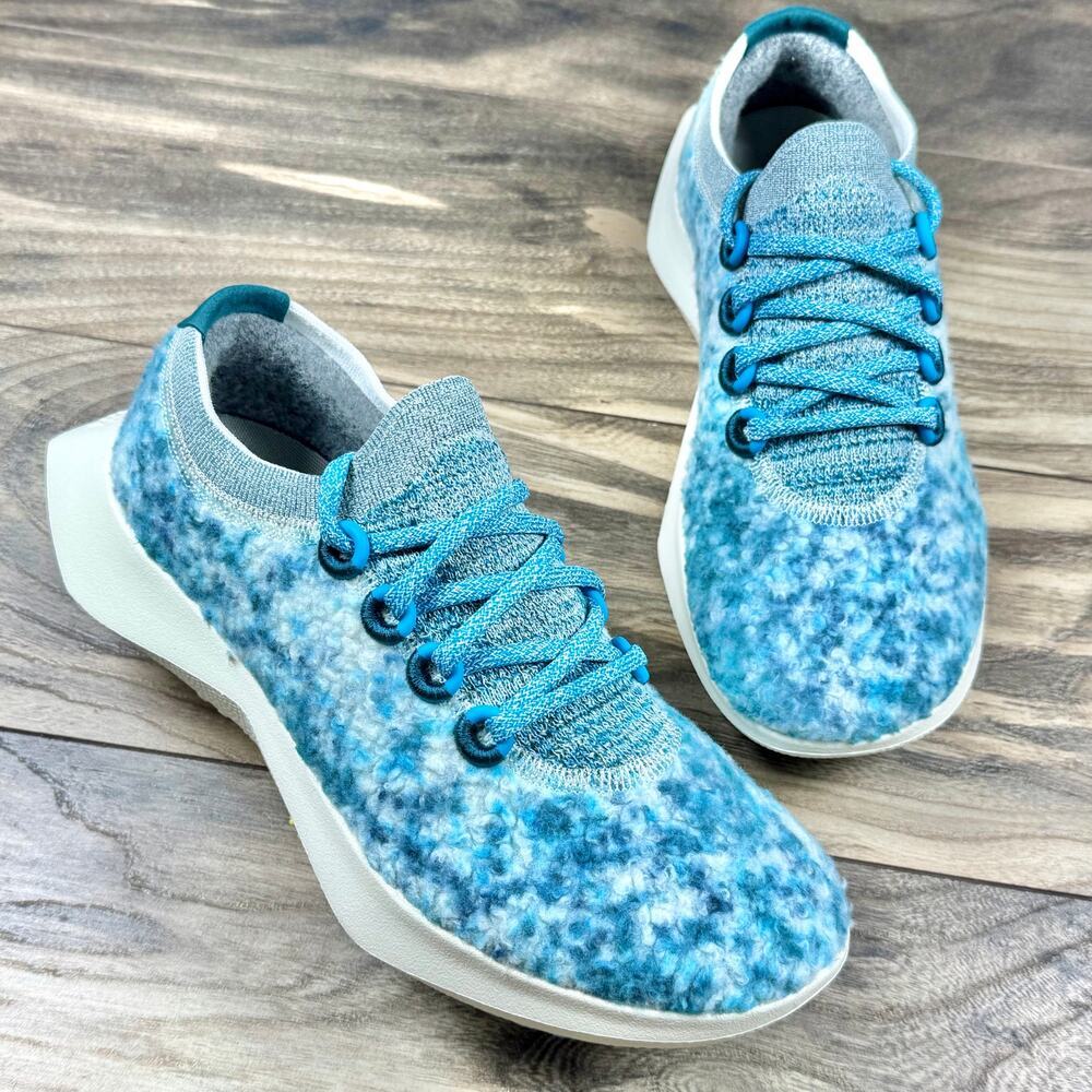 NIB Allbirds W8.5 Wool Dasher 2 Fluff Running Shoes Trainer Sneaker Teal/Emerald